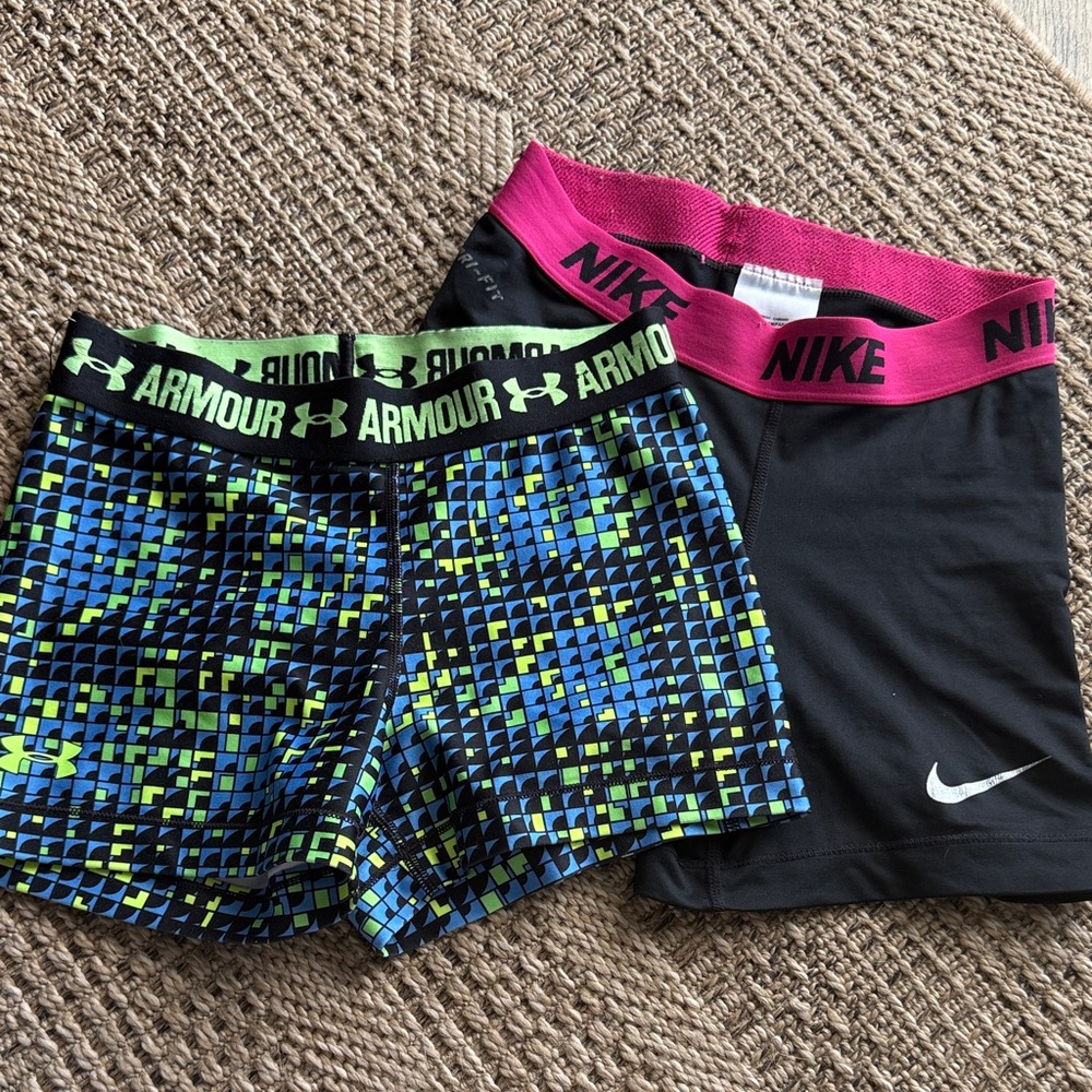 Nike Black and Pink Athletic Shorts